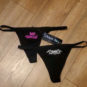 NEW* Dolls kill women's THONGS 3 pair